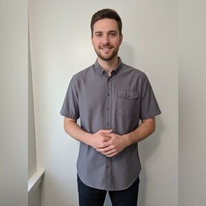 Arturo Calle Men's Short-Sleeve Button-Down Shirt in Gray 109%Cotton Size XXL